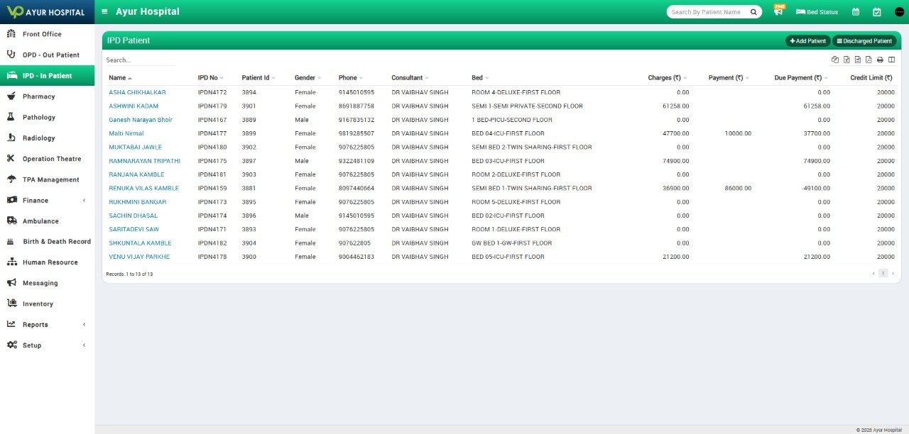 Patient Management Interface