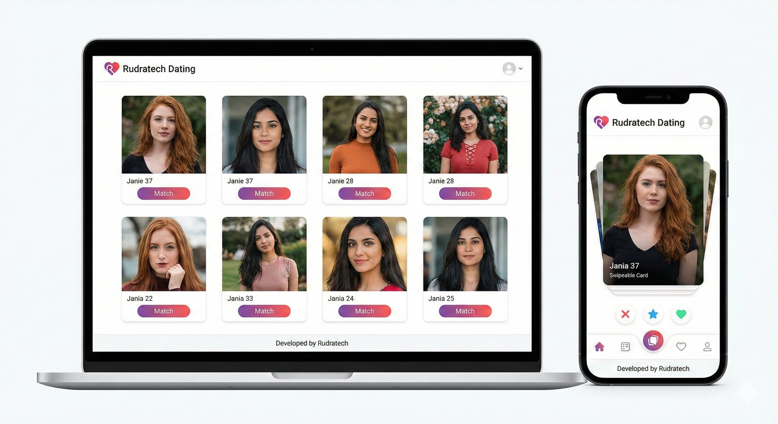 Dating App on Laptop and Mobile Devices